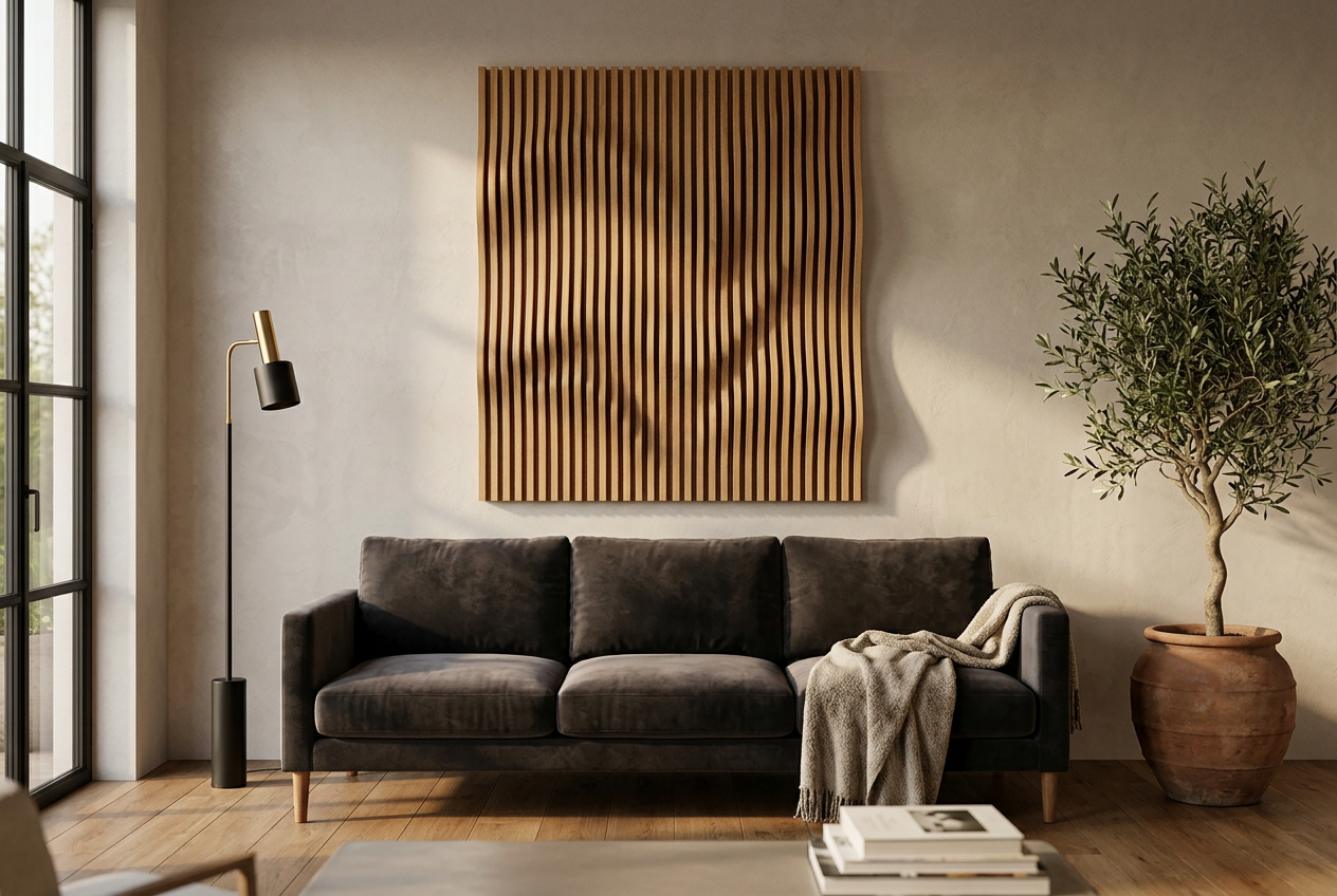 Wave panel — modern living room