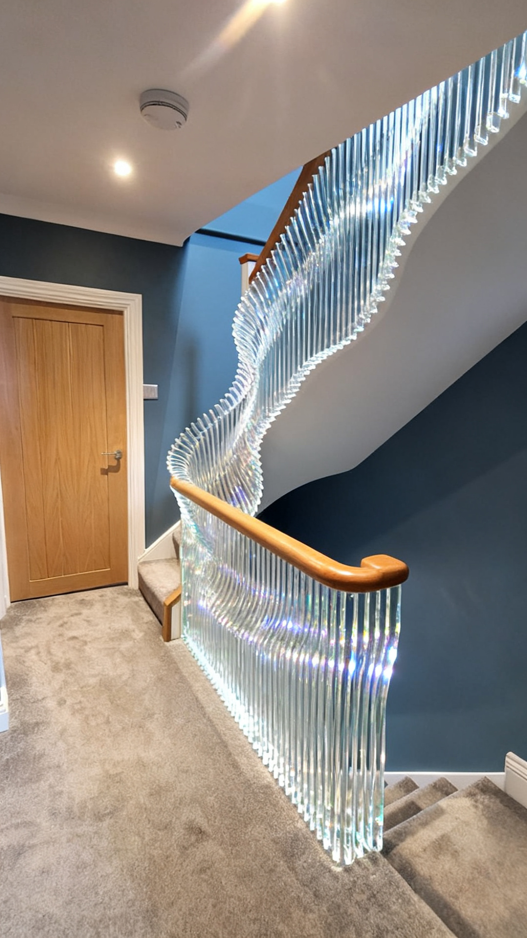 Glass version — Modern semi · blue landing