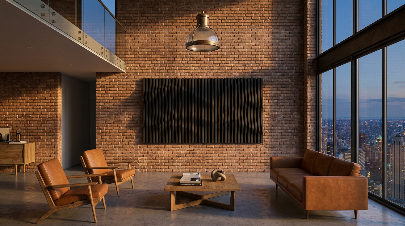 Wave panel in a penthouse loft