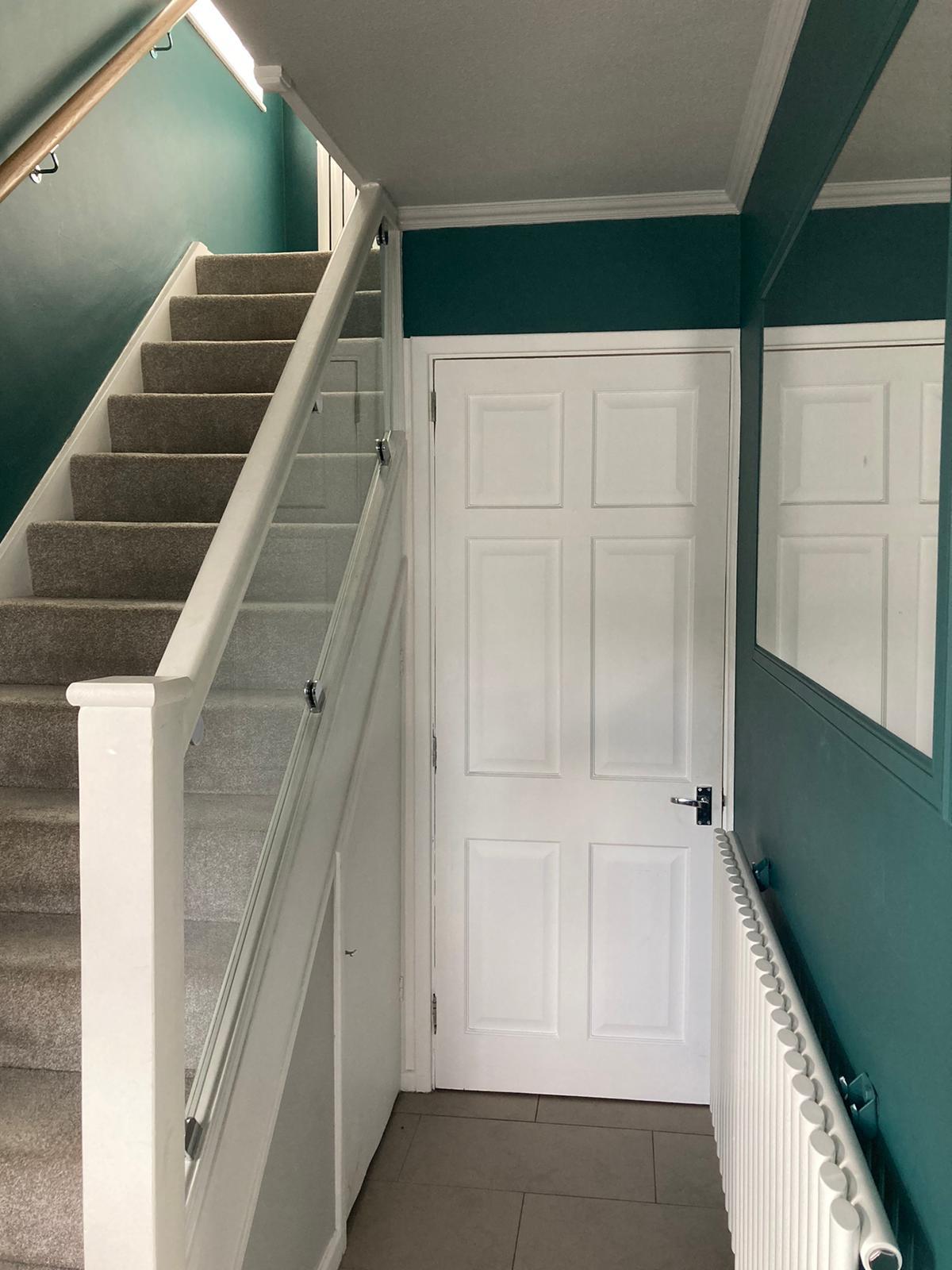 Before — Period terrace · teal hall